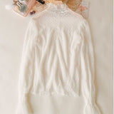 2020 New Transparent Korean Loose Women Lace Blouse 3 Colors Female Bottoming Blouses Plus Size Cheaper Tops