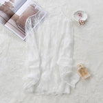 2020 New Transparent Korean Loose Women Lace Blouse 3 Colors Female Bottoming Blouses Plus Size Cheaper Tops