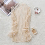 2020 New Transparent Korean Loose Women Lace Blouse 3 Colors Female Bottoming Blouses Plus Size Cheaper Tops