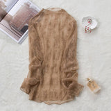 2020 New Transparent Korean Loose Women Lace Blouse 3 Colors Female Bottoming Blouses Plus Size Cheaper Tops