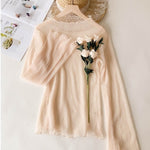 2020 New Transparent Korean Loose Women Lace Blouse 3 Colors Female Bottoming Blouses Plus Size Cheaper Tops