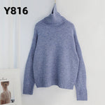 Aachoae Autumn Winter Women Knitted Turtleneck Cashmere Sweater 2020 Casual Basic Pullover Jumper Batwing Long Sleeve Loose Tops